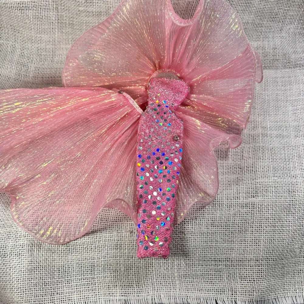 Vintage Barbie Kitty Black Perkins Mattel Pink Iridescent Sequin Gown Dress